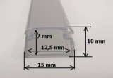 Flexibilní profil lišta PVC pro LED pásky s příkonem max.7,2W/m délka 2m