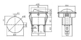 Kolébkový vypínač kulatý prosvětlený 2pol./3pin ON-OFF 16A/12VDC oranžový (žlutý)