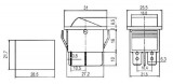 Přepínač vypinač kolébkový 2pol./6pin ON-ON 250V/15A černý - oblé hrany