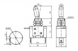 Přepínač páčkový 2pol./2pin ON-OFF 12VDC/25A LED modrá