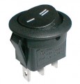 Kolébkový vypínač kulatý 2pol./3pin ON-ON 250V/6A černý