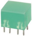 LED dioda 10x10mm zelená 565nm rozptylná 120° 10mcd, 4-čipová (8 vývodů)
