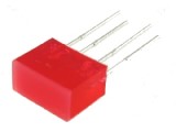 LED dioda 5x10mm rudá červená, 625nm rozptylná 120° 10mcd, 2-čipová (4 vývody), L835/2IDT