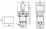 Přepínač páčkový 2pol./6pin ON-ON plastový/II 12V