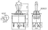 Přepínač páčkový 3pol./6pin ON-OFF-ON 250V/10A