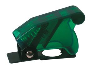 Přepínač páčkový ochranný kryt - transparentní zelená