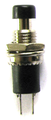 Tlačítko kulaté OFF-(ON) spínací  malé černé 1A/125V precizní
