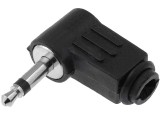 Konektor Jack 3.5 mm mono úhlový plast, samec na kabel