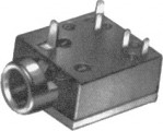 Konektor Jack 3.5 mm plast do DPS, samice - s rozpínacími kontakty