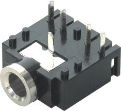 Konektor Jack 3.5 mm plast do DPS, samice - s rozpínacími kontakty 5 PIN
