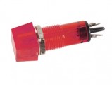 Kontrolka 230V AC s doutnavkou, červená čtvercová do panelu otvor@10mm