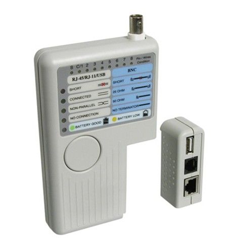 Tester kabelu CAT, USB, BNC line tester, Pro CAT 5 / 6 sítě a ISDN, USB AB kabel