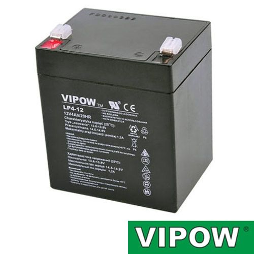 Baterie olověná gelová 12V/ 4Ah VIPOW nabíjecí bezůdržbový akumulátor
