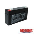 Baterie olověná gelová 6V/ 1,3Ah MOTOMA nabíjecí bezůdržbový akumulátor