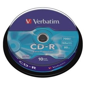 CD-R 700MB 80min. 52x, 10SP Pack VERBATIM zapisovatelný disk
