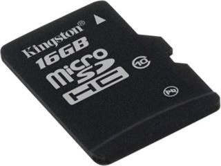 MicroSDHC 16GB CL10 paměťová karta KINGSTON + SD adaptér