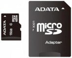 MicroSDHC 16GB CL4 paměťová karta ADATA + SD adaptér