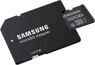 MicroSDHC 32GB CL10 PRO paměťová karta SAMSUNG + SD adaptér