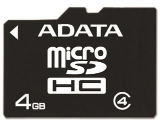 MicroSDHC 4GB CL4 paměťová karta ADATA