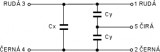 Odrušovací kondenzátor TC290, 150nF+2x2,2nF, 5 vývodů, 10A, filtrační