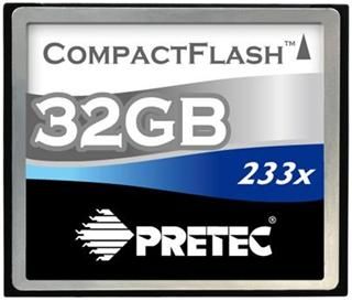 Paměťová karta Comact Flasch 32GB, 233x Pretec
