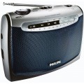 Radiopřijímač Philips AE 2160, Pásma tuneru VKV, DV, SV, na 230V AC i na baterie LR20