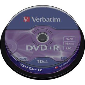 Záznamový disk DVD+R 4,7GB, 120min. 16x SPINDL (10pack) VERBATIM