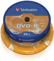 Záznamový disk DVD-R 4,7GB, 120min. 16x SPINDL (25pack) VERBATIM