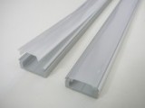 AL-hliníková lišta-profil N8 stříbrný nástěnný 19x8mm pro LED pásek + kryt plexi k montáži přisazením délka 2m - - Mléčný (opálový) kryt