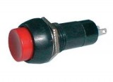 Tlačítkový spínač přepínač tlačítko kulaté OFF-ON s aretací 250V/1A červené, průměr otvoru 10,5mm