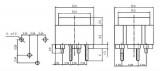 Tlačítko spínací přepínač čtv. OFF-(ON) 12V/plošný spoj černé do desky plošného spoje bez aretace 12,4x12,4mm