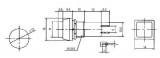 Tlačítkový spínač přepínač tlačítko hranaté ON-OFF 250V/1A zelené s aretací, průměr otvoru 10,5 mm