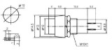 Tlačítkový spínač přepínač tlačítko kulaté OFF-ON s aretací střed. červený (12V), průměr otvoru 8,9 mm