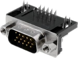 Konektor CANON 15pin vidlice 3-řadá DS15VP390 úhlová do DPS
