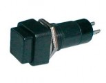 Tlačítkový spínač přepínač tlačítko hranaté spínací OFF-(ON) bez aretace 250V/1A černé, průměr otvoru 10,5 mm