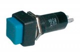 Tlačítkový spínač přepínač tlačítko hranaté spínací OFF-(ON) bez aretace 250V/1A modré, průměr otvoru 10,5 mm