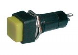 Tlačítkový spínač přepínač tlačítko hranaté spínací OFF-(ON) bez aretace 250V/1A žluté, průměr otvoru 10,5 mm