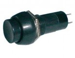 Tlačítkový spínač přepínač tlačítko kulaté OFF-(ON) bez aretace 250V/1A černé, průměr otvoru 10,5mm