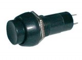 Tlačítkový spínač přepínač tlačítko kulaté OFF-ON s aretací 250V/1A černé, průměr otvoru 10,5mm