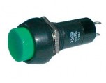 Tlačítkový spínač přepínač tlačítko kulaté OFF-ON s aretací 250V/1A zelené, průměr otvoru 10,5mm