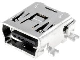 USB konektor MINI zásuvka B 5-pin SMD 90° do DPS