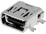 USB konektor MINI zásuvka C 5-pin SMD 90° do DPS