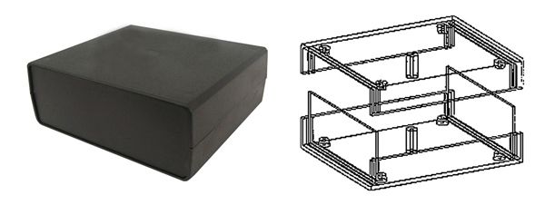 Plastová krabička KP6 rozměry 50 x 149 x 130mm černá