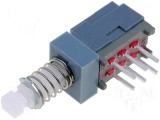 Přepínač tlačítkový IZOSTAT Mikrospínač; 2 polohy; DPDT; 0,1A/30VDC; THT; 1N; 8x9mm; 10,8mm