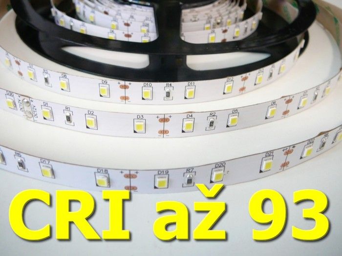 LED pásek vnitřní samolepící CRI 300(věrnost podání barev) 60LED/m 12V 12W/m, cena za 1m, vyberte si variantu