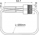 Pojistkový držák TYP1 průchozí pouzdro s kabelem na trubičkové pojistky 5x20mm rozměry