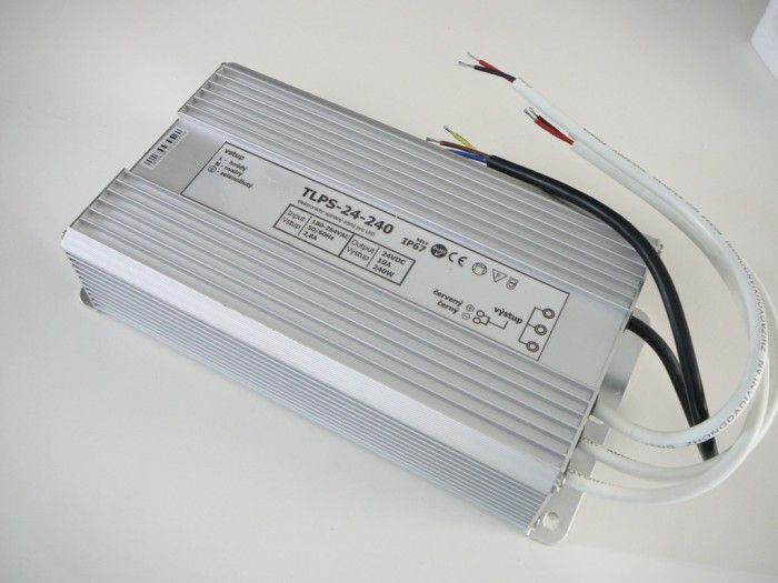 Zdroj spínaný pro LED pásky 24V/240W/10A voděodolný IP67