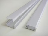 AL lišta profil Mikro 2 stříbrný pro LED pásky k přisazení (varianta krytu-čirá/matná/bez krytu) 15,2x6mm délka 2m - +Mléčný nacvakávací opálový kryt