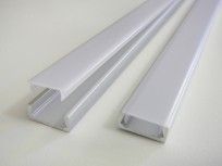 AL lišta profil Mikro 2 stříbrný pro LED pásky k přisazení (varianta krytu-čirá/matná/bez krytu) 15x5,9mm délka 2m - +Mléčný nacvakávací opálový kryt