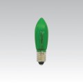 Žárovka svíčková Vánoční 14V 3W patice E10 C13 zelená, pro Vánoční řetězy 16 objímek, náhradní, osvětlení na stromek, řetěz